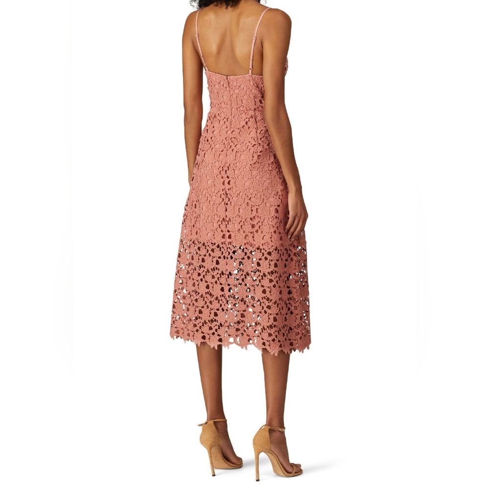 ASTR The Label Lace A Line Midi Dress Pink Mauve Size: Medium - Picture 8 of 16
